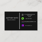 QR-Code-Business-Logo | Black Modern Beruflich Visitenkarte (Rückseite)