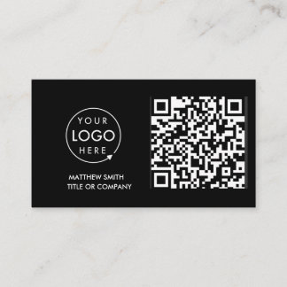 QR-Code-Business-Logo | Black Modern Beruflich Visitenkarte