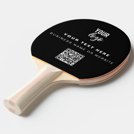 QR Code Business Logo Black Simple Table Tennis Tischtennis Schläger (Vorderseite)