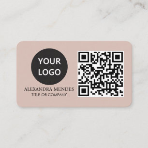 QR-Code-Business-Logo, Boho Beige Beruflich Visitenkarte