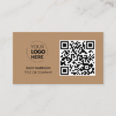 QR-Code-Business-Logo | Brown Modern Beruflich Visitenkarte (Vorderseite)
