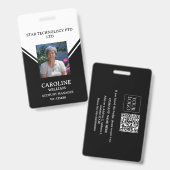 QR Code Business Logo Company Mitarbeiter Work Abz Ausweis (Vorder- & Rückseite)