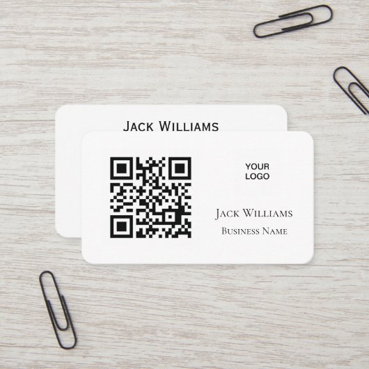 QR Code Business-Logo Einfach Beruflich modern Visitenkarte (Vorderseite/Rückseite Beispiel)