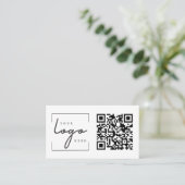 QR Code Business-Logo Einfach Beruflich Visitenkarte (Stehend Vorderseite)