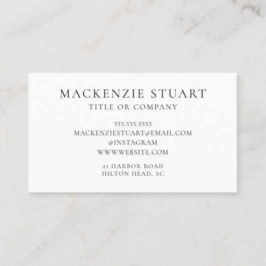 QR Code Business-Logo Einfach Berufliche Minimal Visitenkarte (Rückseite)