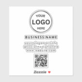 Qr Code Business-Logo Einfach Minimalistisches Not Aufkleber (Blatt)
