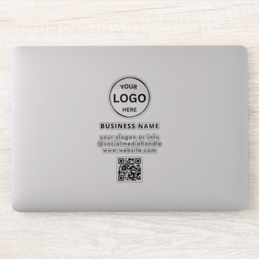 Qr Code Business-Logo Einfach Minimalistisches Not Aufkleber (Computer)