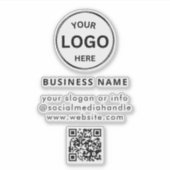Qr Code Business-Logo Einfach Minimalistisches Not Aufkleber (Vorderseite)