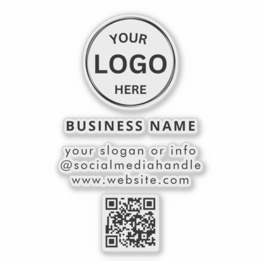 Qr Code Business-Logo Einfach Minimalistisches Not Aufkleber (Vorderseite)