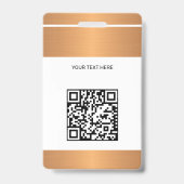 QR code business logo employee photo copper ID Ausweis (Rückseite)