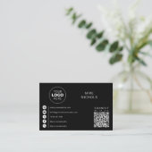 QR-Code-Business-Logo für die Verbindung mit uns M Visitenkarte (Stehend Vorderseite)