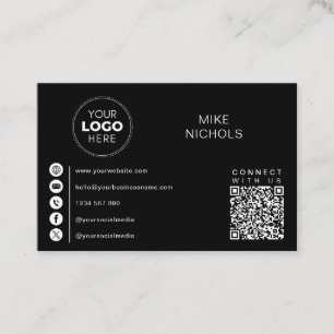 QR-Code-Business-Logo für die Verbindung mit uns M Visitenkarte