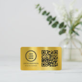 QR-Code-Business-Logo | Gold Modernes Beruflich Visitenkarte (Stehend Vorderseite)