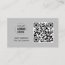 QR-Code-Business-Logo | Grau Modernes Beruflich Visitenkarte