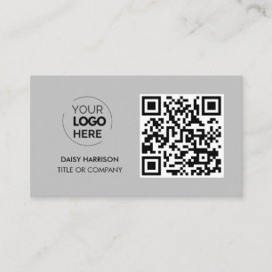 QR-Code-Business-Logo Grau Modernes Beruflich Visitenkarte