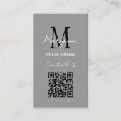 QR-Code-Business-Logo Grau Visitenkarte (Vorderseite)