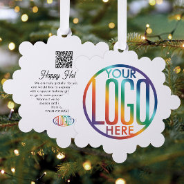 QR Code Business-Logo Happy Holidays Weihnachten Ornament Karte