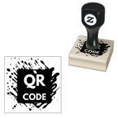 QR-Code-Business-Logo hier Gummistempel (Stempel)