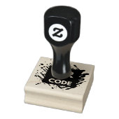 QR-Code-Business-Logo hier Gummistempel (Stempel)