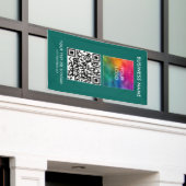 QR-Code-Business-Logo hier Vertikal, modern im Fre Banner (Äußeres Gebäude)