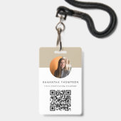 QR Code Business Logo-ID-Karte Geschäftsmitarbeite Ausweis (Front with Lanyard)