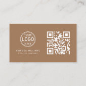 QR-Code-Business-Logo |Kaffee Modern Beruflich Visitenkarte (Vorderseite)