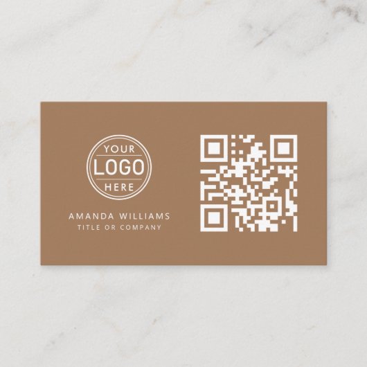 QR-Code-Business-Logo |Kaffee Modern Beruflich Visitenkarte (Vorderseite)