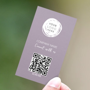 QR Code Business-Logo Lilac Modern Visitenkarte
