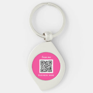 QR Code Business Logo Magenta Hot Pink Girl Schlüsselanhänger