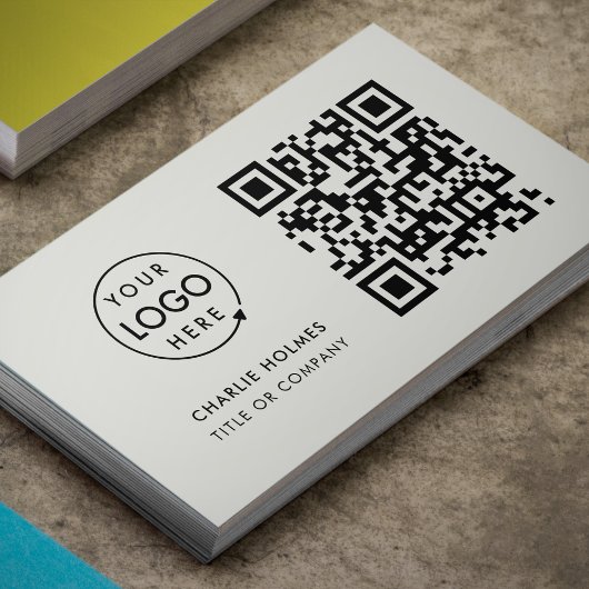 QR-Code-Business-Logo | Minimal grau Beruflich Visitenkarte