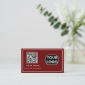 QR-Code-Business-Logo Minimalistisch Visitenkarte (Stehend Vorderseite)
