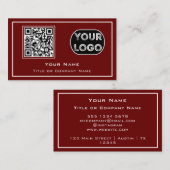 QR-Code-Business-Logo Minimalistisch Visitenkarte (Vorne/Hinten)
