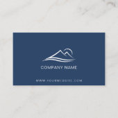 QR Code Business-Logo Modern Beruflich Blue Visitenkarte (Vorderseite)