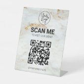 QR Code Business Logo Modern Contactless Menu Sockelschild (Vorderseite)