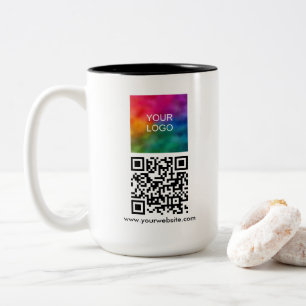 QR Code Business-Logo Modern Einfache Vorlage Zweifarbige Tasse