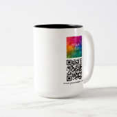 QR Code Business-Logo Modern Einfache Vorlage Zweifarbige Tasse (VorderseiteRechts)