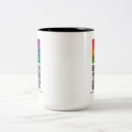 QR Code Business-Logo Modern Einfache Vorlage Zweifarbige Tasse (Mittel)
