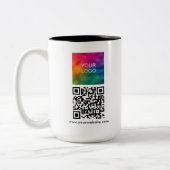 QR Code Business-Logo Modern Einfache Vorlage Zweifarbige Tasse (Links)