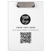 QR Code Business Logo Modern Minimalist Business Klemmbrett (Vorderseite)