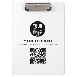QR Code Business Logo Modern Minimalist Business  Klemmbrett