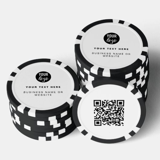 QR Code Business Logo Modern Minimalist Business Pokerchips (Stapel)