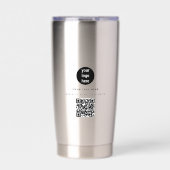 QR Code Business Logo Modern Minimalist Business Thermobecher (Vorderseite)