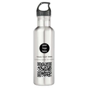 QR-Code-Business-Logo Modern Minimalistisch Edelstahlflasche