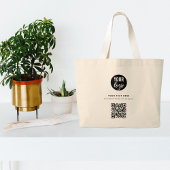 QR-Code-Business-Logo Modern Minimalistisch Jumbo Stoffbeutel