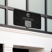 QR Code Business-Logo Modern Minimalistisch Schwar Banner (Äußeres Gebäude)