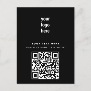 QR Code Business-Logo Modern Minimalistisch Schwar Feiertagspostkarte