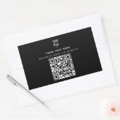 QR Code Business-Logo Modern Minimalistisch Schwar Rechteckiger Aufkleber (Umschlag)