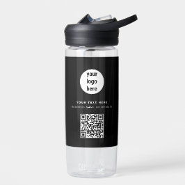 QR Code Business-Logo Modern Minimalistisch Schwar Trinkflasche