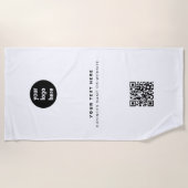 QR-Code-Business-Logo Modern Minimalistisch Strandtuch (Vorderseite)