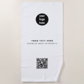 QR-Code-Business-Logo Modern Minimalistisch Strandtuch (Vorderseite)